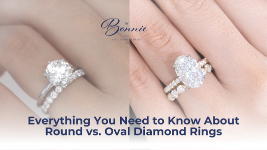 round diamond, oval diamond, rings