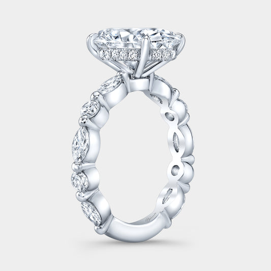 2.5ct diamond engagement ring, shared prong settings.