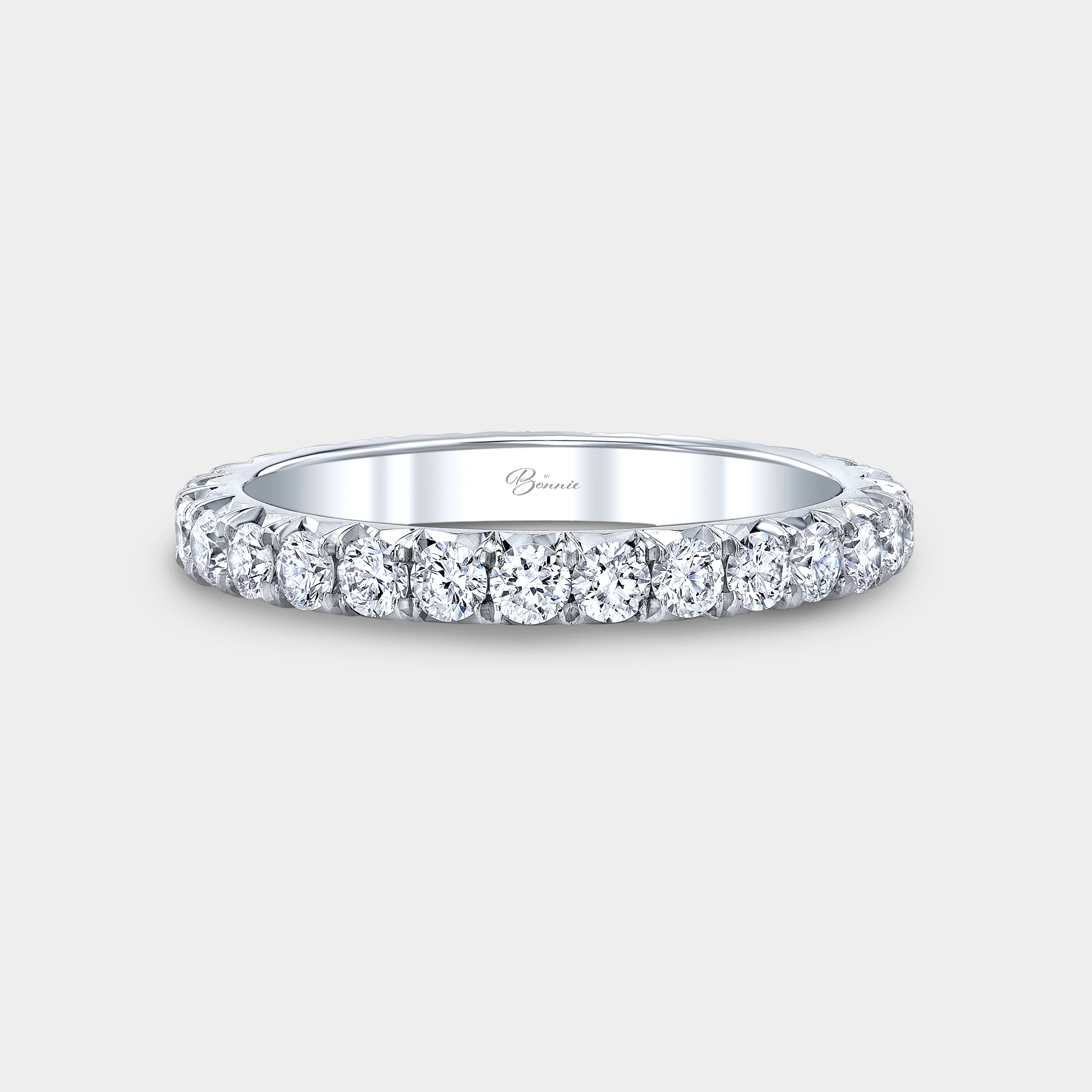 1ct French Pave Diamond Eternity Platinum Wedding Band – By Bonnie