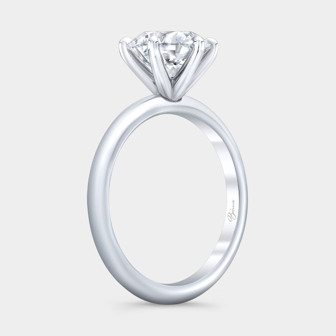 2.59ct Lab Grown Round Diamond Knife Edge Solitaire Platinum Engagement Ring