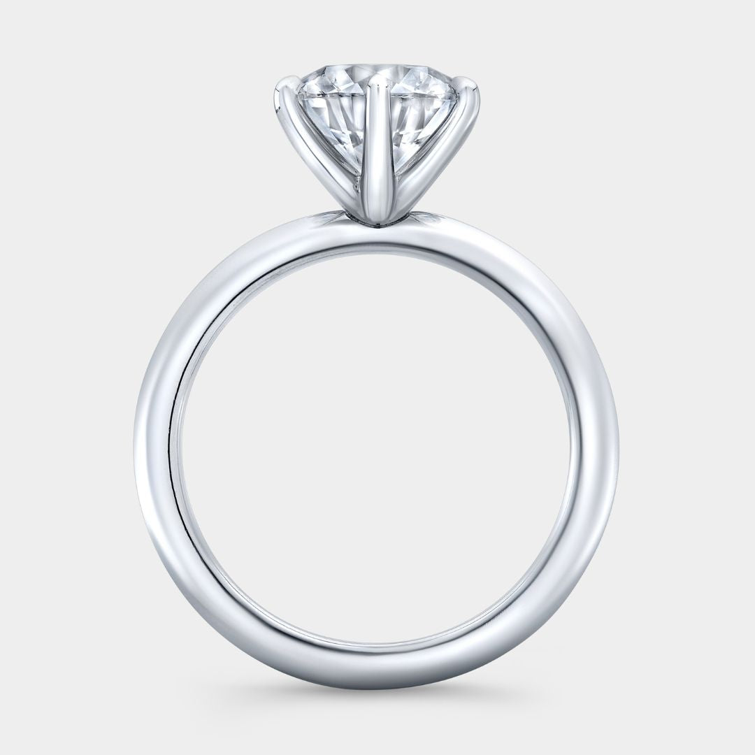 2.59ct Lab Grown Round Diamond Knife Edge Solitaire Platinum Engagement Ring