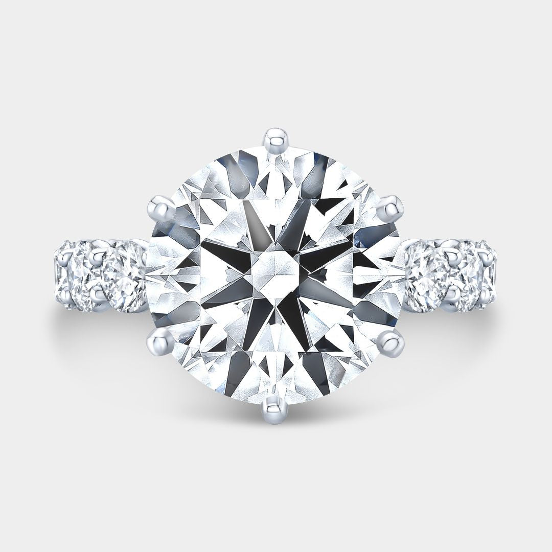 6.52ct Lab Grown Round Diamond Double Gallery Platinum Engagement Ring
