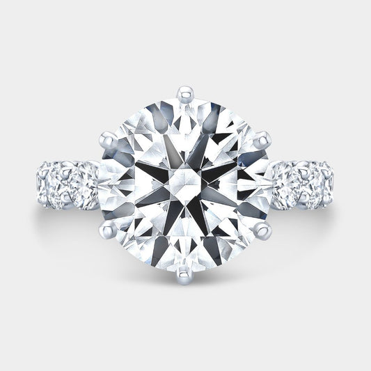 6.52ct Lab Grown Round Diamond Double Gallery Platinum Engagement Ring