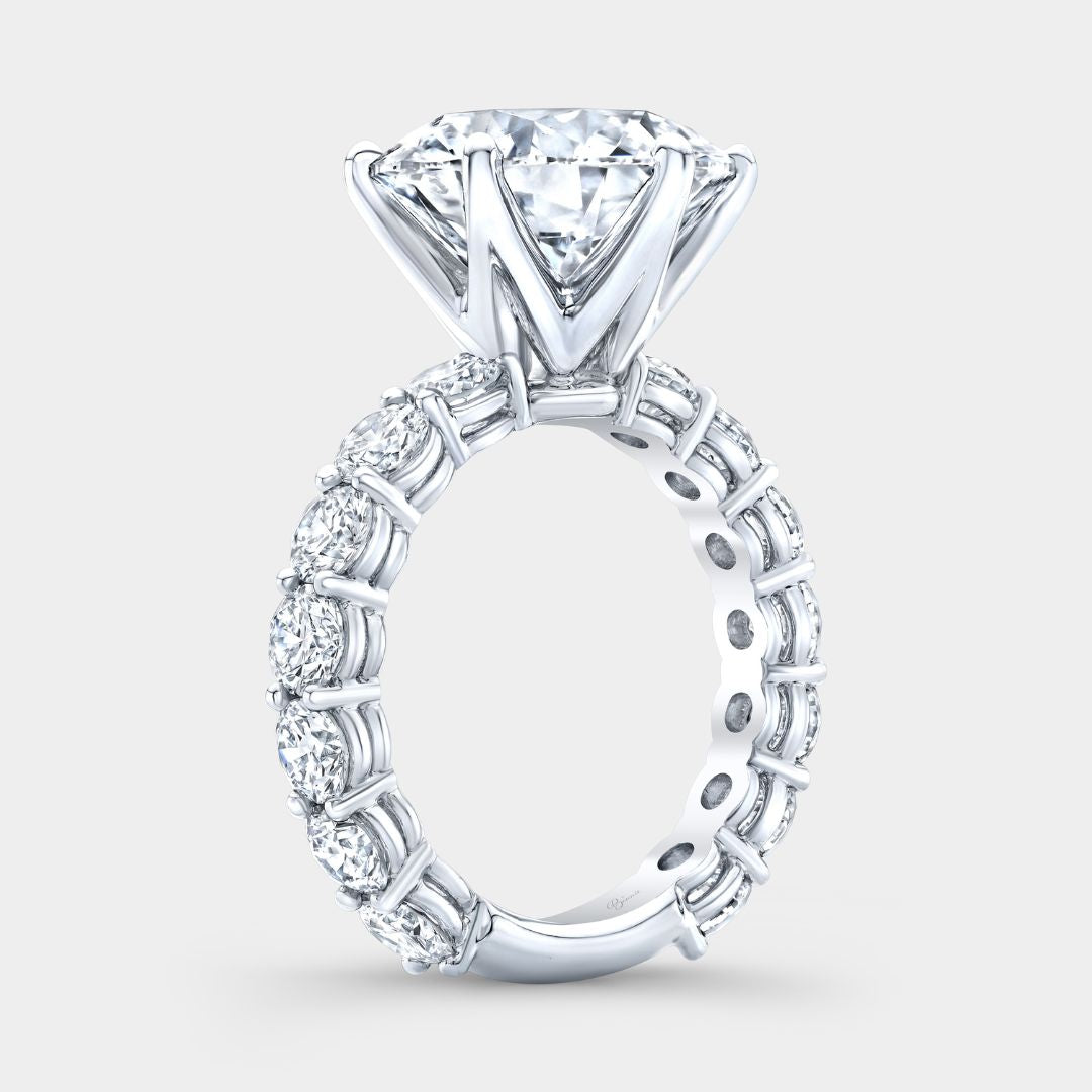 6.52ct Lab Grown Round Diamond Double Gallery Platinum Engagement Ring