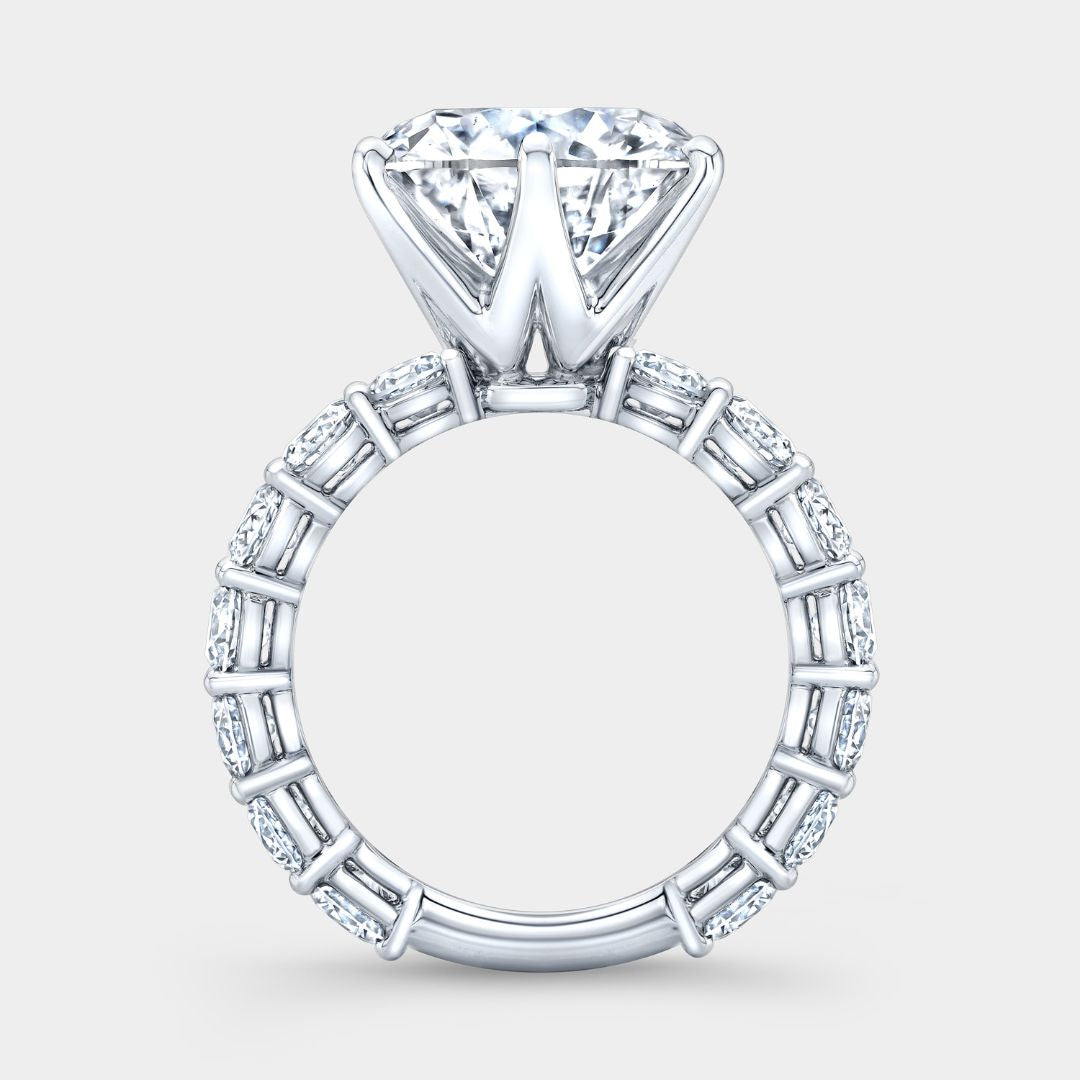 6.52ct Lab Grown Round Diamond Double Gallery Platinum Engagement Ring