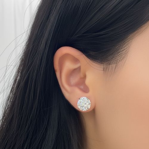 7.0ctw Lab Grown Round Diamond Stud Earrings