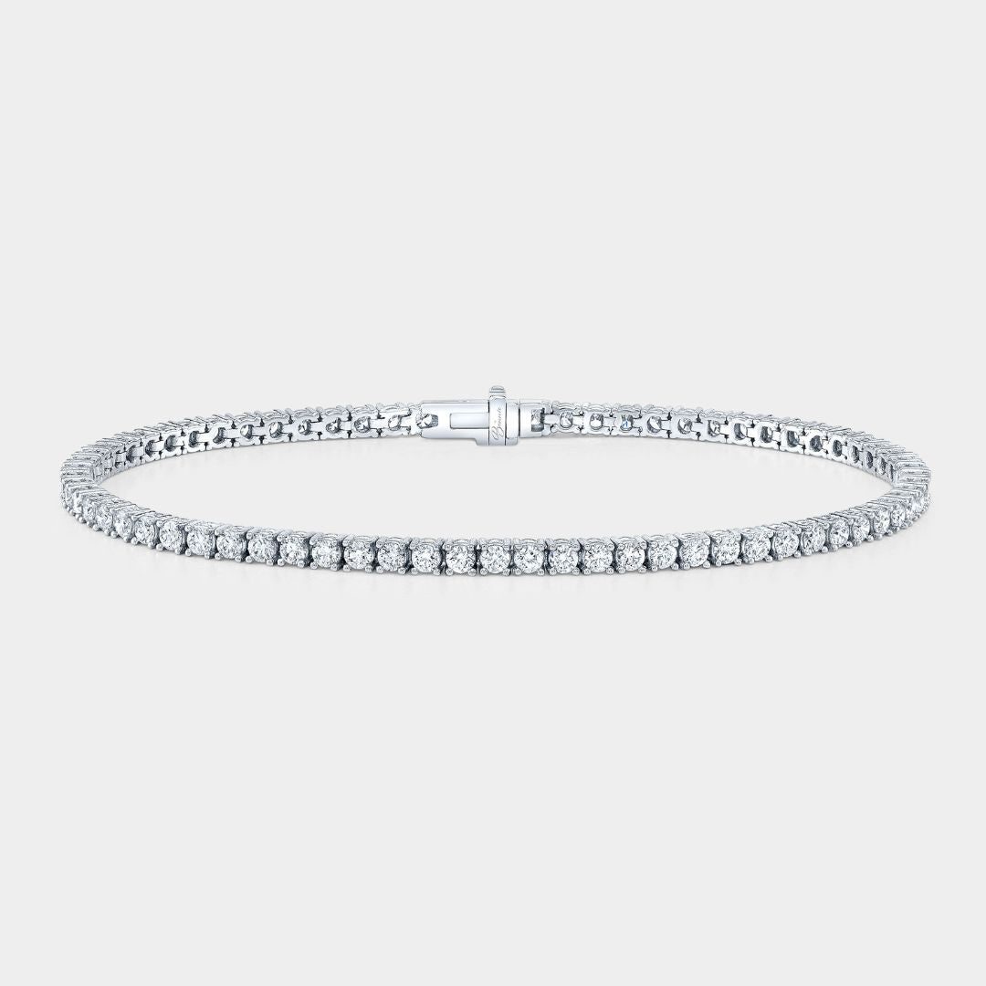 3ct Lab Grown Round Diamond White Gold Tennis Bracelet