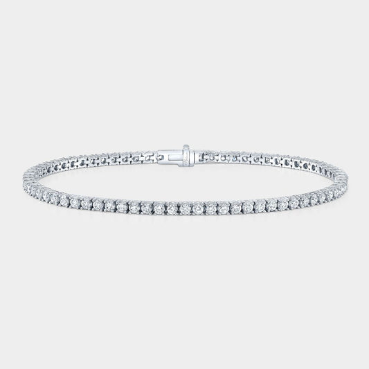 3ct Lab Grown Round Diamond White Gold Tennis Bracelet