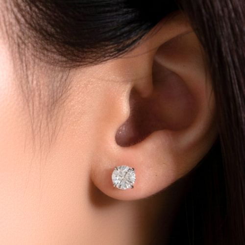 1.5ctw Lab Grown Round Diamond Stud Earrings