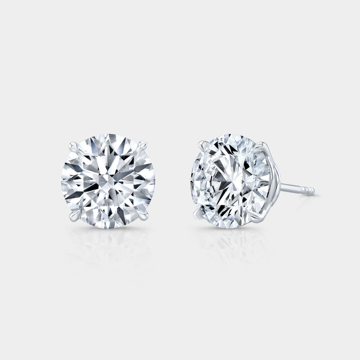 2ct Lab Grown Round Diamond 4 Prong Basket Stud Earrings