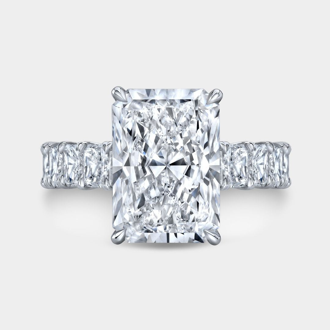 4.06ct Lab Grown Radiant Diamond Platinum Engagement Ring