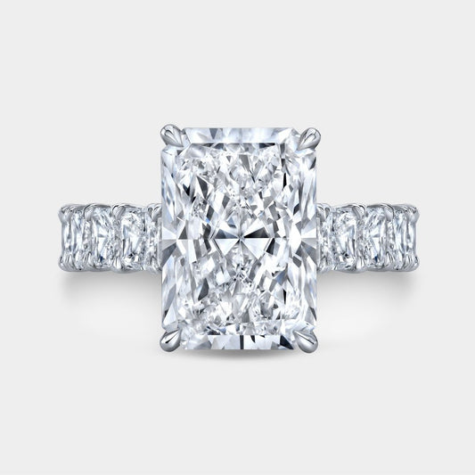4.06ct Lab Grown Radiant Diamond Platinum Engagement Ring