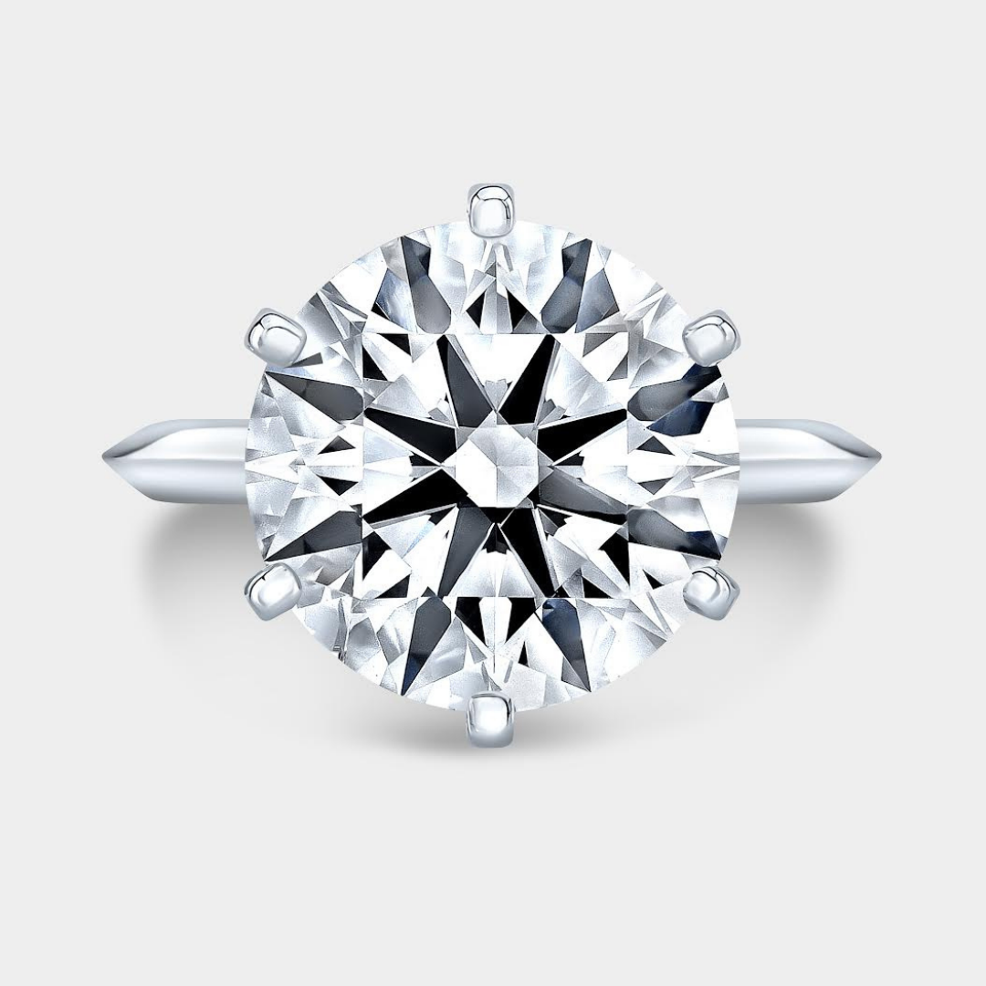 Round Diamond 6 Prong Knife Edge Solitaire Platinum Engagement Ring | By Bonnie Jewelry