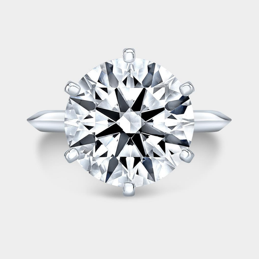 Round Diamond 6 Prong Knife Edge Solitaire Platinum Engagement Ring | By Bonnie Jewelry