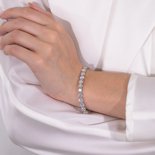 21ct Lab Grown Round Diamond Tennis Bracelet in Platinum