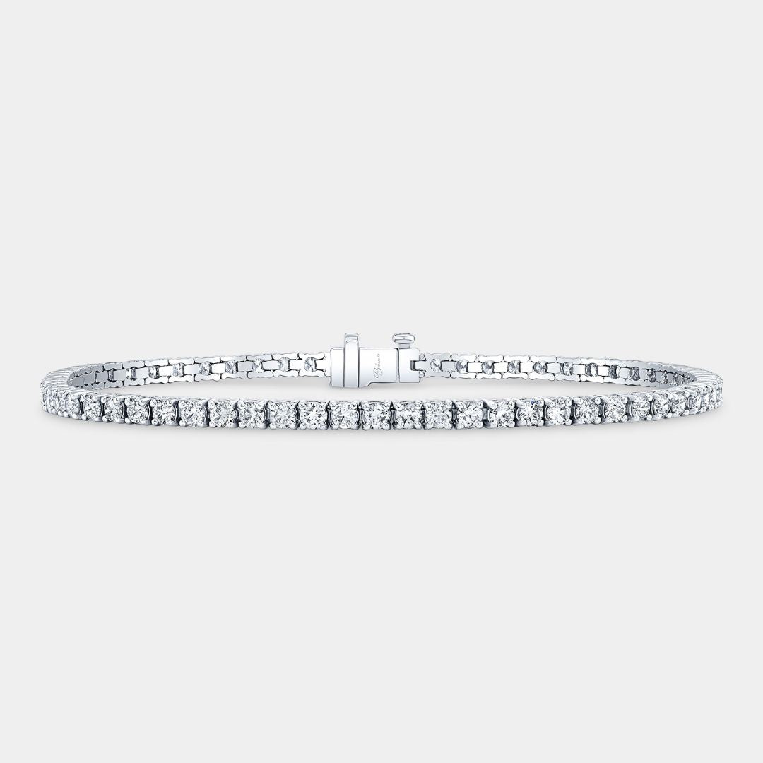 Round Diamond 2.50mm White Gold Tennis Bracelet