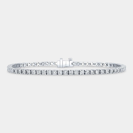 Round Diamond 2.50mm White Gold Tennis Bracelet