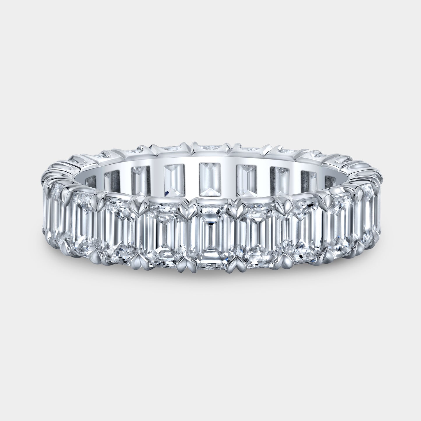 4.35ct Lab Grown Emerald Diamond Extra Low Profile Chloe Platinum Eternity Band