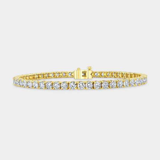 5ct Lab Grown Round Diamond Yellow Gold Tennis Bracelet
