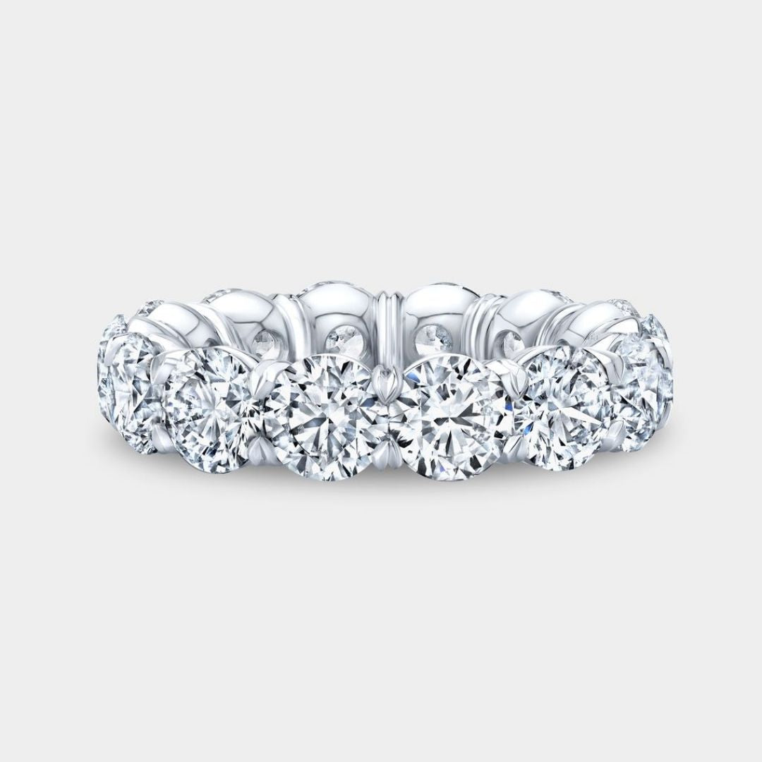 Victoria Round Diamond Eternity Platinum Wedding Band