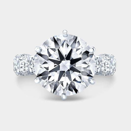 Round Diamond Victoria Shared Prong Platinum Engagement Ring