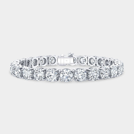 20ct Natural Round Diamond Platinum Tennis Bracelet