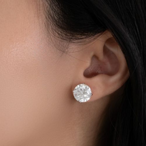 10ctw Lab Grown Round Diamond Stud Earrings