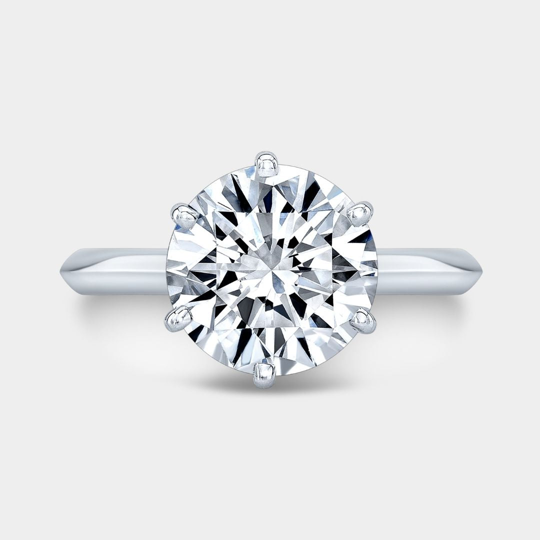 4.08ct Lab Grown Round Diamond The London Knife Edge Solitaire Platinum Engagement Ring