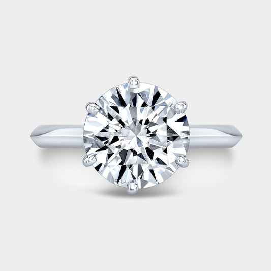 4.08ct Lab Grown Round Diamond The London Knife Edge Solitaire Platinum Engagement Ring