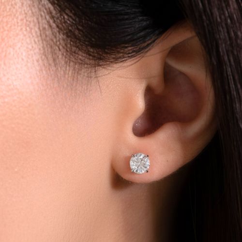 1.0ctw Lab Grown Round Diamond Stud Earrings