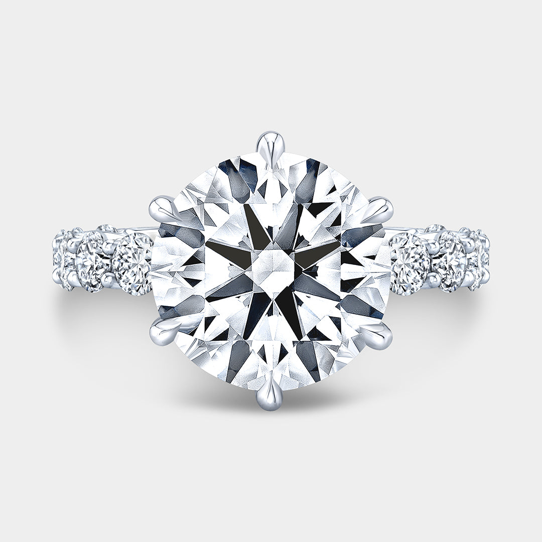 5.01ct Lab Grown Round Diamond Eloise Trellis Platinum Engagement Ring