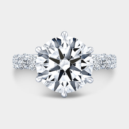 5.01ct Lab Grown Round Diamond Eloise Trellis Platinum Engagement Ring