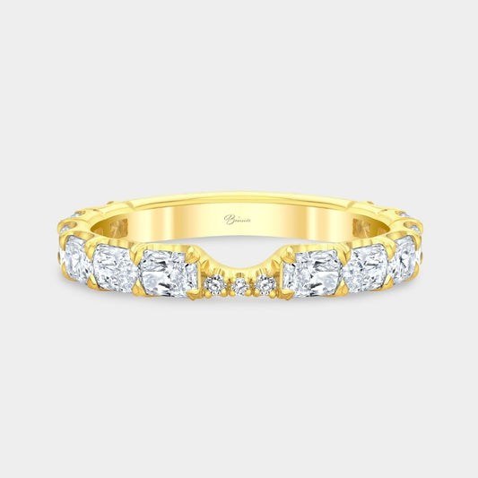 Radiant Diamond Chloe East West Wedding Band Yellow Gold