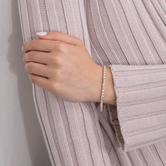 8ct Lab Diamond Yellow Gold Tennis Bracelet