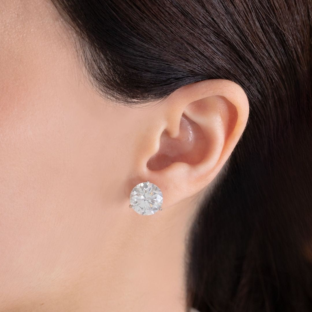 12ctw Lab Grown Round Diamond Stud Earrings