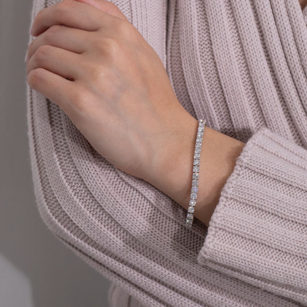 10ct Lab Diamond White Gold Tennis Bracelet