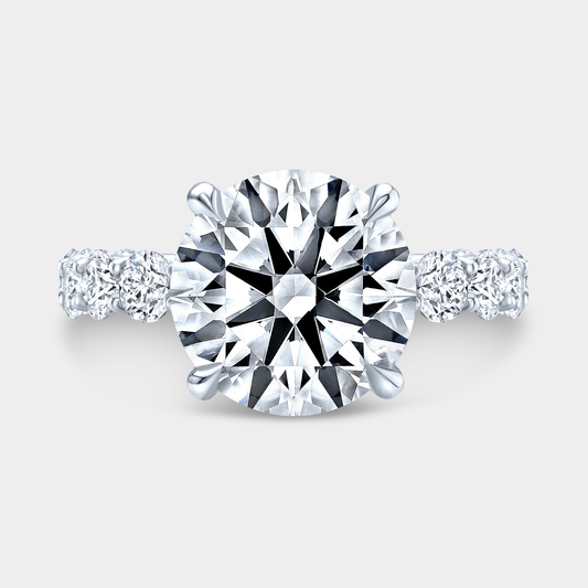Round Diamond 4 Prong Eloise Trellis Platinum Engagement Ring