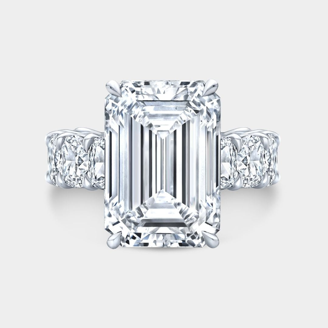 10ct Emerald Cut Diamond Engagement Ring