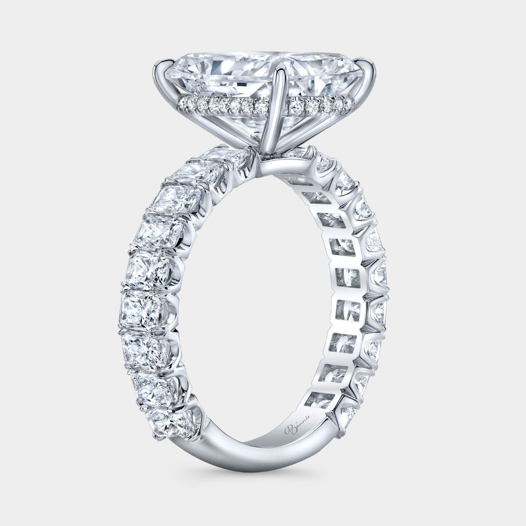 4.06ct Lab Grown Radiant Diamond Platinum Engagement Ring