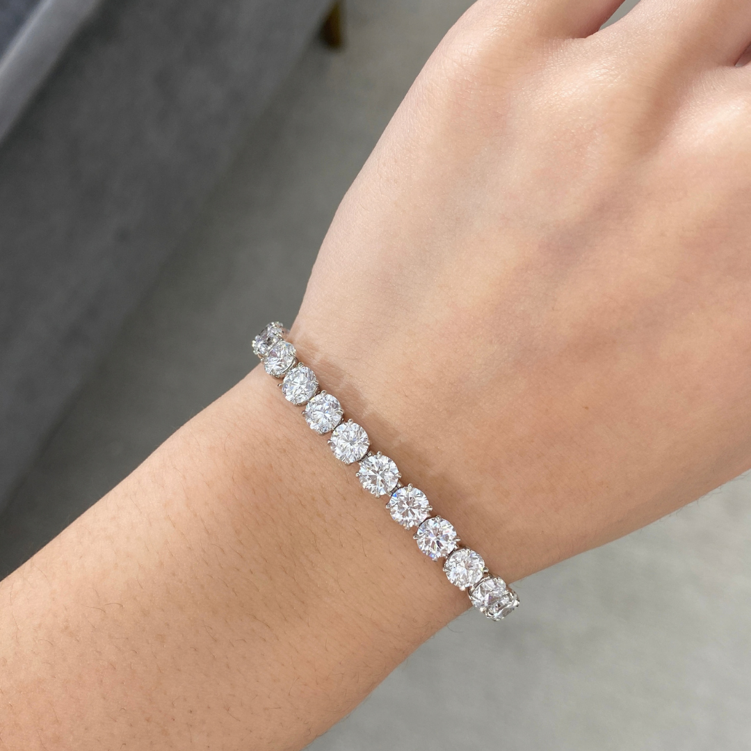 21ct Lab Grown Round Diamond Tennis Bracelet in Platinum