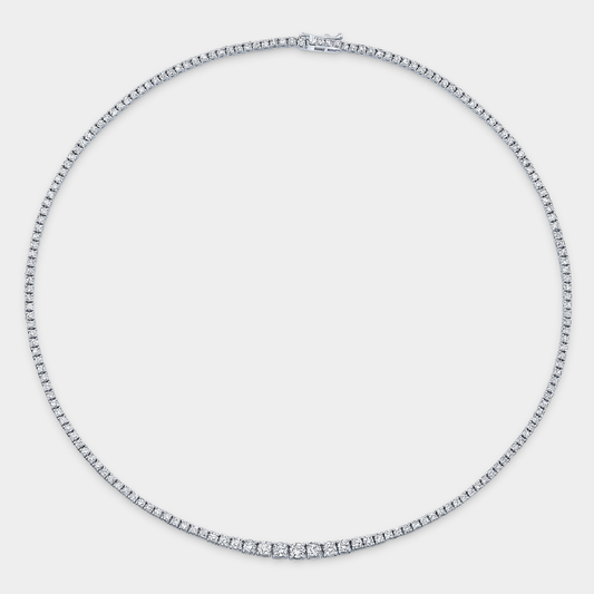 8ct Graduating Lab Grown Round Diamond Tennis Necklace