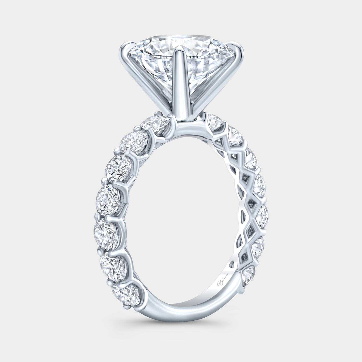 Round Diamond 4 Prong Eloise Trellis Platinum Engagement Ring