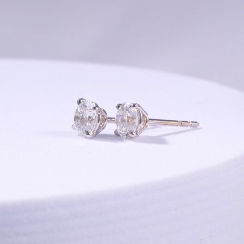 1.0ctw Lab Grown Round Diamond Stud Earrings
