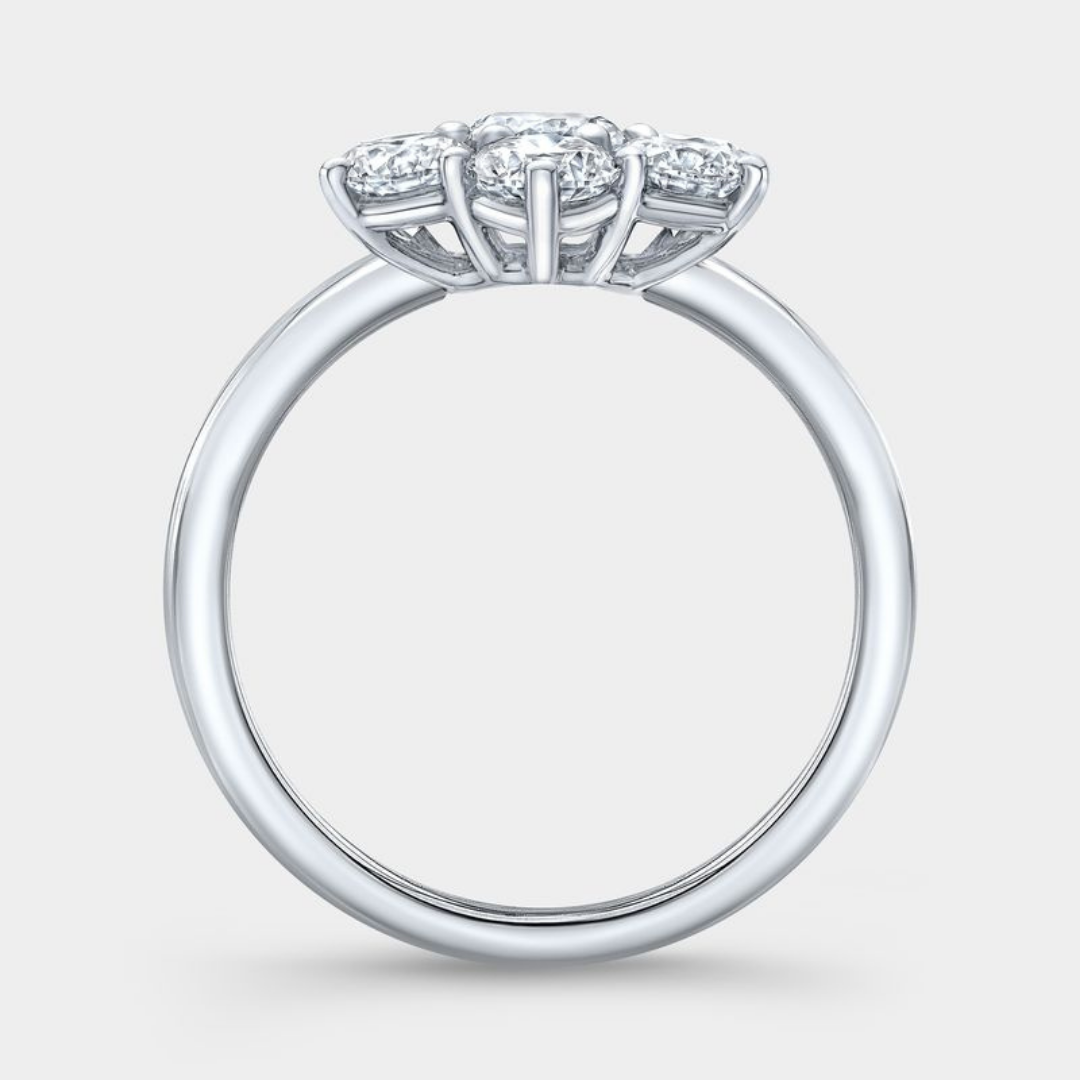 1.50ct Lab Grown Round Diamond La Fleur Solitare Platinum Ring