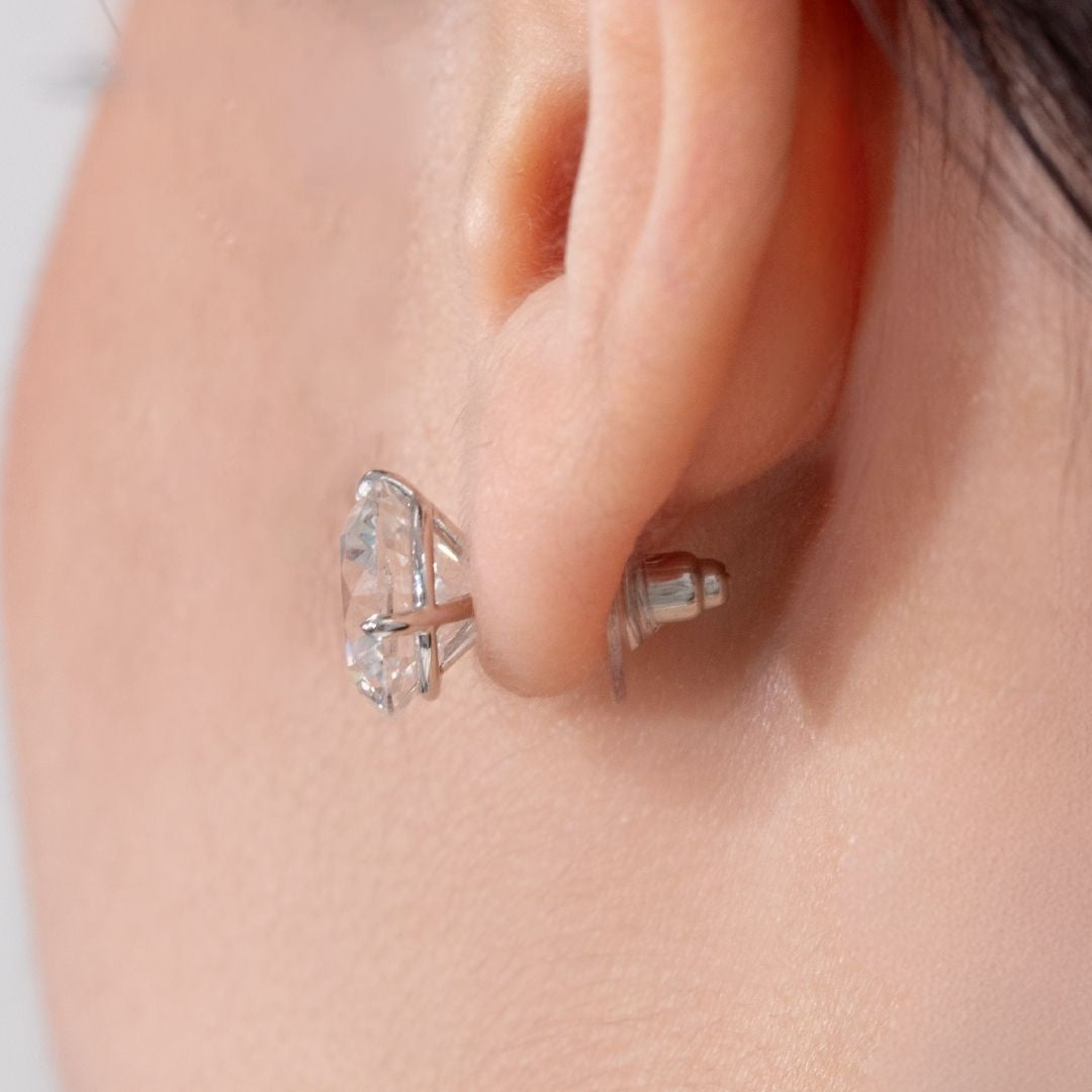 12ctw Lab Grown Round Diamond Stud Earrings