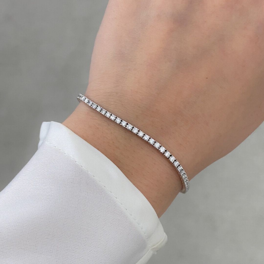 2ct Natural Round Diamond Tennis Bracelet