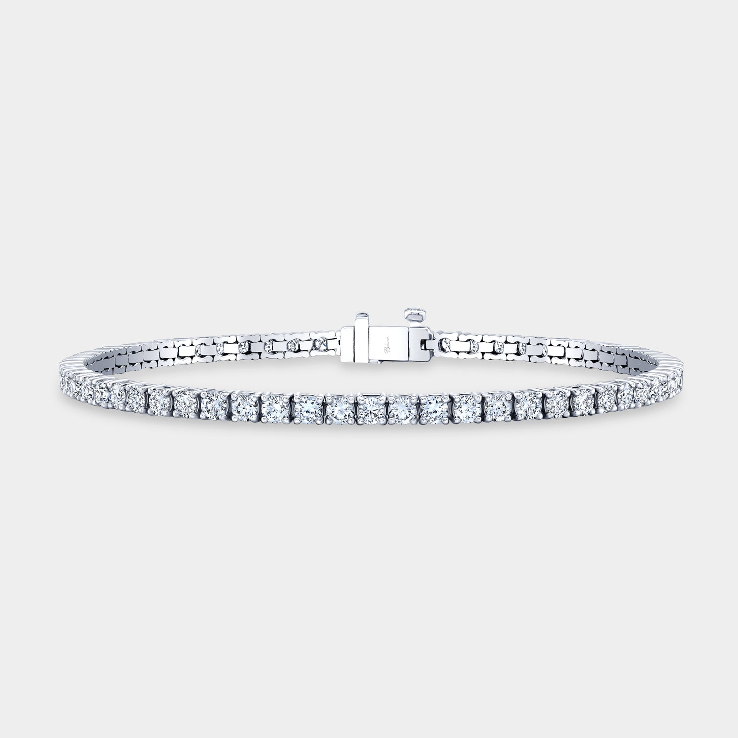 3ct Lab Grown Round Diamond White Gold 2.50mm Tennis Bracelet