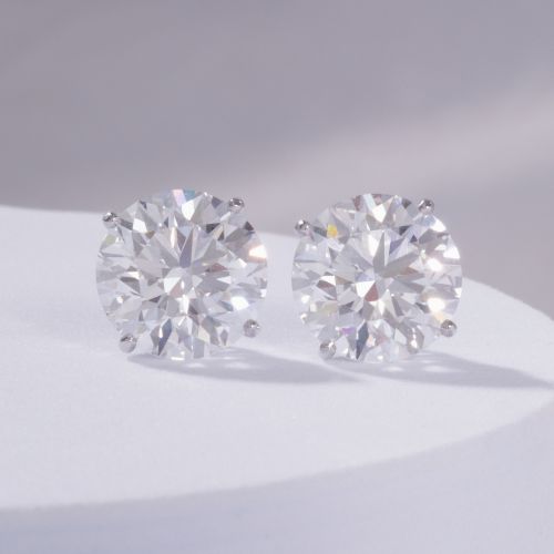 10ctw Lab Grown Round Diamond Stud Earrings