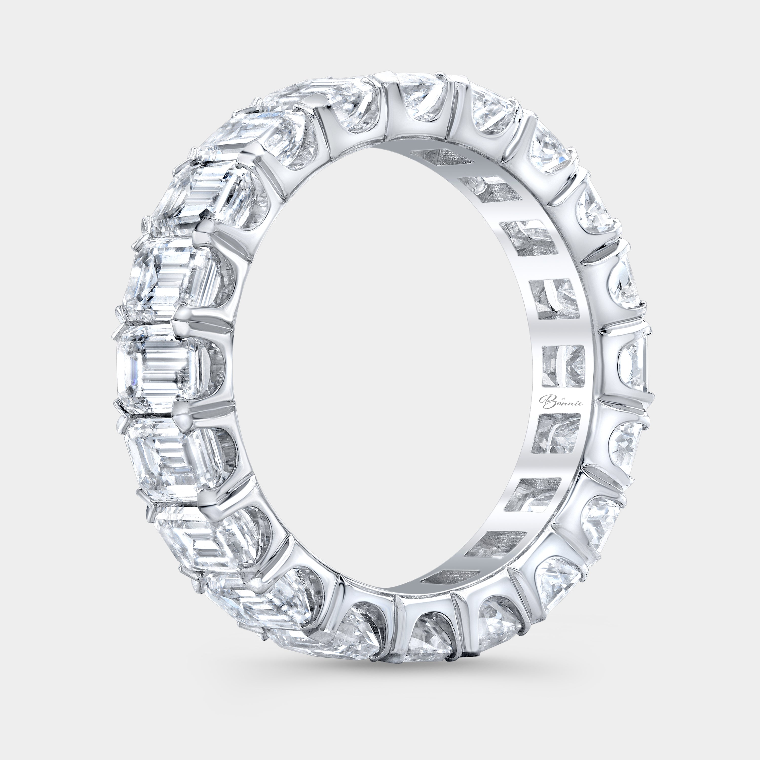 5ct Emerald Diamond Chloe Platinum Eternity Band – By Bonnie Jewelry