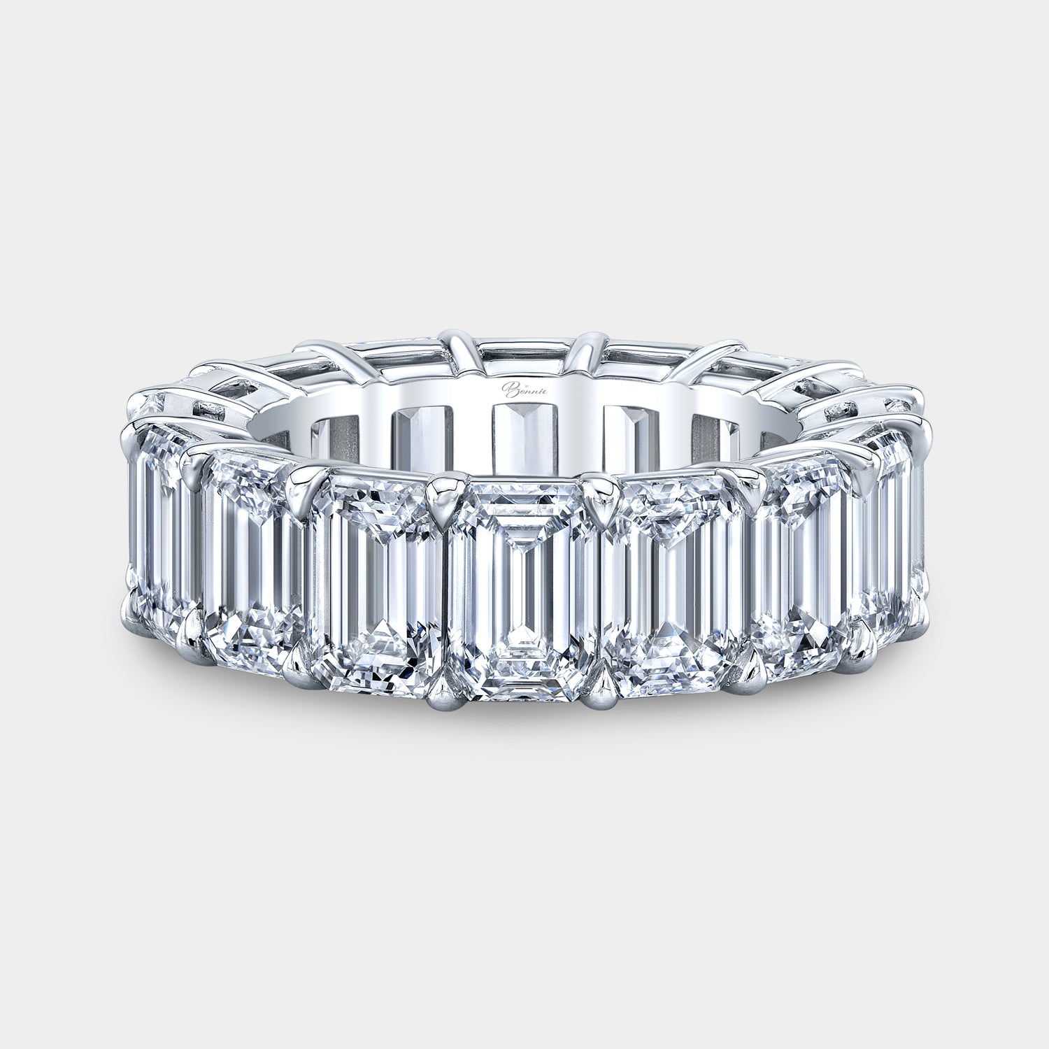 13ct Emerald Diamond Eternity Band, Platinum.